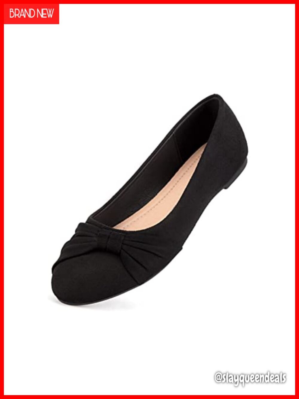 Women's Faux Suede Ballet Flats Round Toe Slip On Comfortable Dressy Shoes